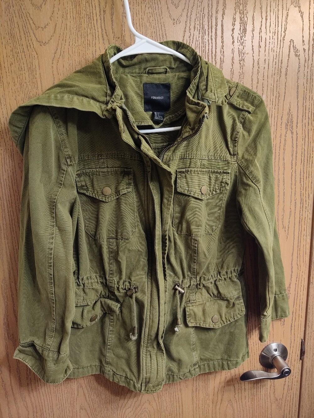 Forever 21 Olive Green Jacket with Black Label